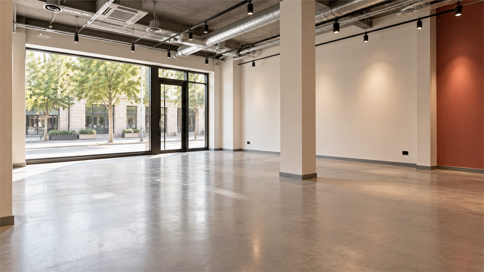 Interior de un local comercial preparado para abrir